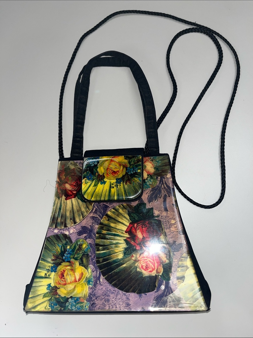 Angela Frascone Floral Print Pop Art Crossbody / Hand Bag Vintage Vibes